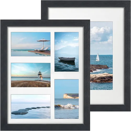 Vista 10 de Q.Hou Marco de Fotos de 8x10 Marcos de Fotos Negros Paquete de 4 con Vidrio de Alta Definición para Mesa o Decoración de Pared (QH-PF8X10-BK)