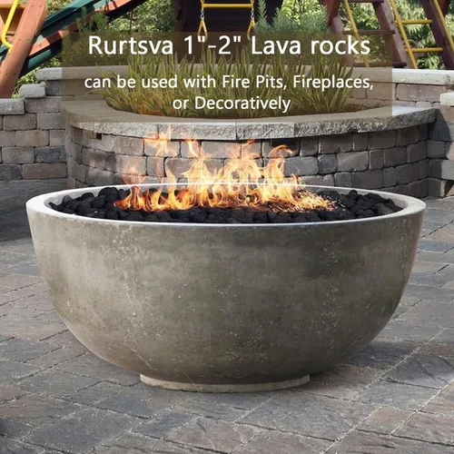 Vista 5 de Roca de lava mediana de 5 libras, piedras volcánicas naturales de 1 a 2 pulgadas, uso en chimeneas, hogueras o cuencos para incendios de gas natural