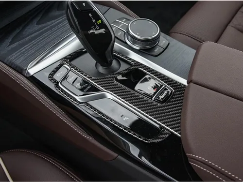 Vista 3 de SUNJIKA Compatible con caja de cambios de fibra de carbono, botón para cubierta de panel, accesorios interiores para BMW Serie 5 G30 G38 525i 530i