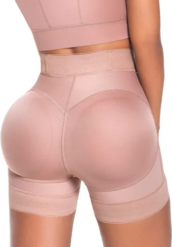 Vista 2 de FAJAS MELI'BELT 5035 - Pantalones cortos de faja colombiana de cintura alta para levantamiento de glúteos, pantalones cortos Levanta Cola Colombianos