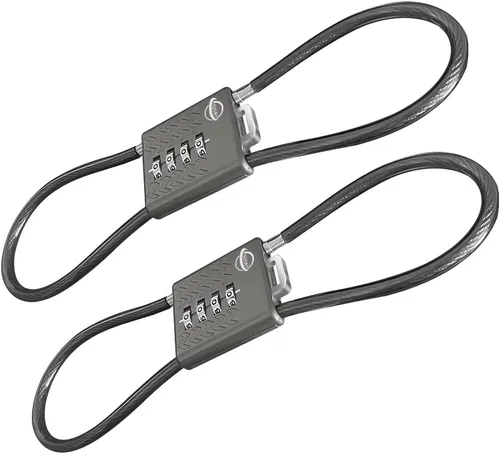 Vista 6 de Candados de combinación de cables de 4 dígitos de 13.8 pulgadas para casillero de gimnasio escolar, casco, archivadores, caja de herramientas