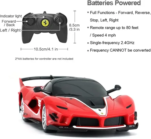 Vista 6 de RASTAR Ferrari Coche De Juguete 1/24 Ferrari FXX K EVO Coche De Control Remoto Para Niños Adultos - Rojo