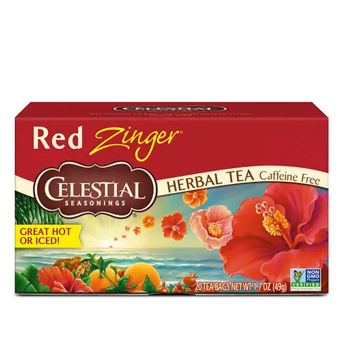 Vista 7 de Celestial Seasonings Lemon Zinger - Té de hierbas, sin cafeína, caja de 20 bolsas de té, (paquete de 6)
