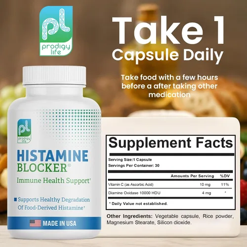Vista 9 de DAO Supplements Bloqueador de Histamina – Fórmula Avanzada de Enzima DAO y Vitamina C para Digestión de Histamina y Soporte de Intolerancia