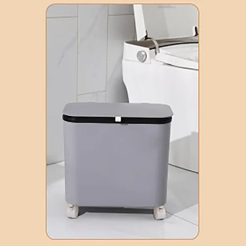 Vista 7 de Contenedor de compost para cocina, contenedor de compost para cocina interior, sellado, poleas fijas, botes de basura con tapas y separadores Verde