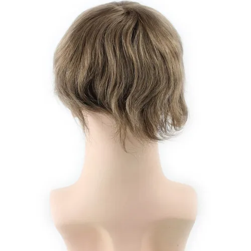 Vista 6 de Voloria Encaje francés de cabello humano real con piel fina PU para hombre Stock Toupee Hair Pieces #18
