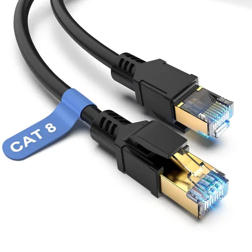 Vista 8 de BIFALE Cable Ethernet Cat7 de 50 pies, cable Cat7 para exteriores, triple blindaje, SSTP 10Gbps 600MHz, Ethernet Patch Cable para módem Router LAN