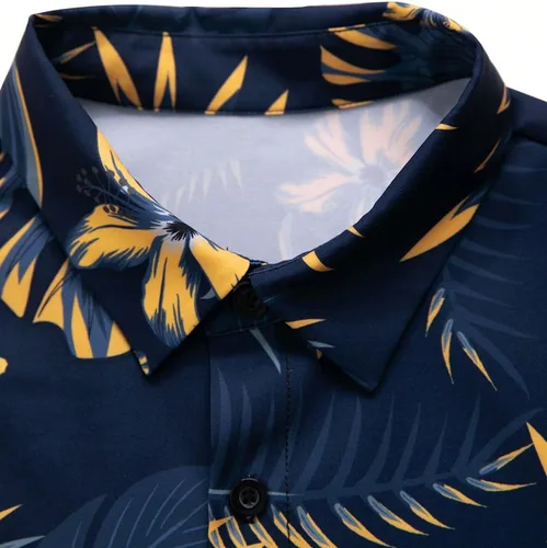 Vista 4 de SHENHE Conjunto de 2 piezas para hombre de manga corta con botones y pantalones cortos