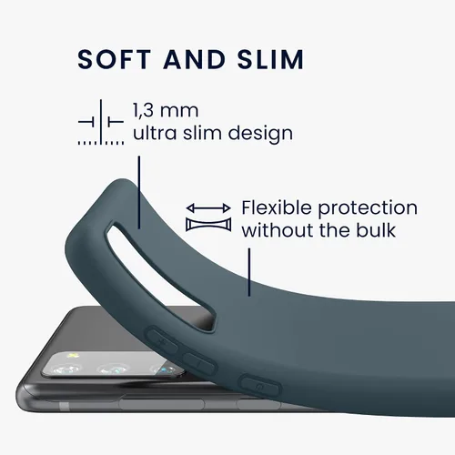 Vista 2 de kwmobile Funda compatible con Samsung Galaxy S20 FE - Funda protectora de silicona TPU suave y delgada - Pizarra oscura