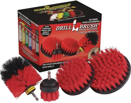 Vista 8 de Drillbrush Kit de limpieza para parrilla de barbacoa, cepillo seguro de nailon para parrilla, juego de cepillos de taladro, accesorios de limpieza
