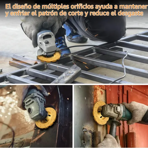 Vista 5 de 2 piezas - 4 pulgadas rueda de muela de molienda turbo de diamante para hormigón, piedra y cerámica, ruedas de amoladora angular de 12 segmentos