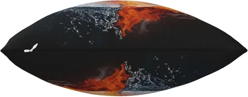 Vista 4 de Funda de almohada cuadrada con diseño de pelota de béisbol con diseño de fuego y agua, funda de cojín decorativa, regalos para niños y hombres, sala