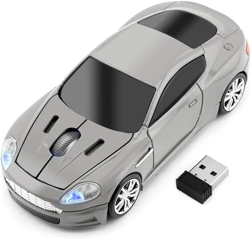 Vista 7 de Ratón inalámbrico para automóvil deportivo, mouse óptico 3D para computadora de escritorio, computadora portátil, mouse de computadora, mouse