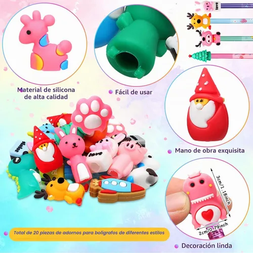 Vista 4 de Teling Juego de 80 marcadores y lápices perfumados con bonitos adornos para lápices, divertidos lápices con temática de comida de frutas, marcadores