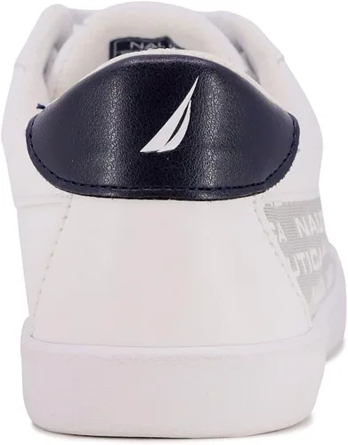 Vista 3 de Nautica Zapatillas de deporte de moda para mujer, zapatos casuales -Steam (cordonesdeslizantes), Satsu-blanco