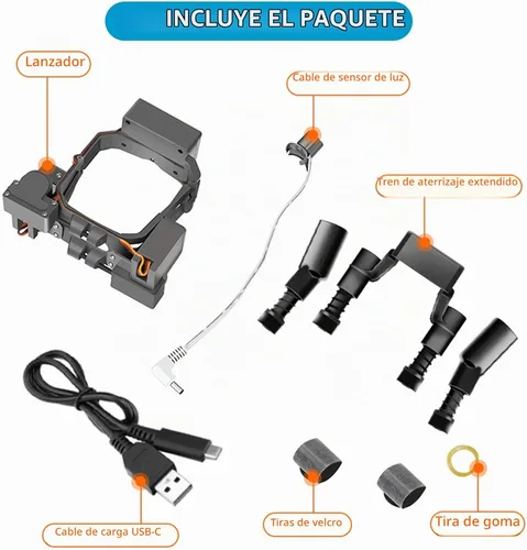 Vista 6 de Hanatora Dispositivo de caída de liberación de aire de carga útil de doble caída para dron DJI Mavic Pro, sistema cuentagotas de transporte con clip