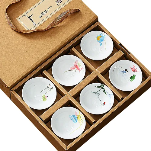 Vista 6 de ZooBoo Elegante juego de té chino de porcelana, caja de regalo de 6 piezas Set de ceremonia de té Scenic