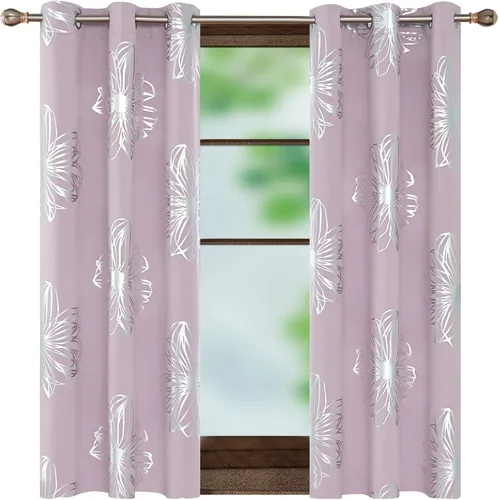 Vista 13 de Deconovo - Cortinas opacas para dormitorio y sala de estar, con aislamiento térmico, cortinas oscuras para habitación, geométricas, con ojales