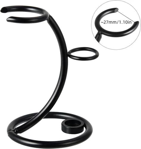 Vista 6 de Grandslam Soporte clásico para afeitar y cepillo de afeitar para almacenamiento de maquinilla de afeitar, soporte para cepillo de afeitado Negro