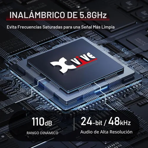 Vista 3 de Sistema de monitorización intrauditivo inalámbrico Xvive U45 con transmisor y receptor de 5.8GHz