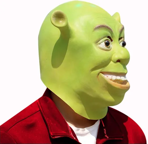Vista 2 de ZDOVLZZPON Sumérgete en la aventura con la máscara realista de látex Sherk, perfecta para disfraces, fiestas y sustos juguetones