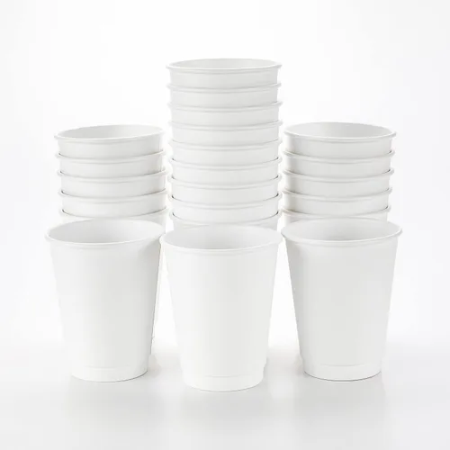 Vista 23 de Restaurantware Tazas de café de papel de 4 onzas, 25 tazas de papel desechables de doble pared, a prueba de fugas, reciclables, tazas calientes