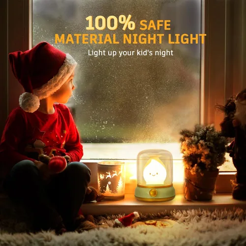 Vista 5 de Paquete de 2 luces nocturnas de fogata fantasma, pequeña lámpara de escritorio bonita, lámpara de mesa de noche inalámbrica regulable, luz nocturna