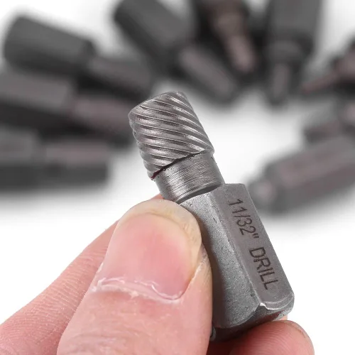 Vista 8 de Juego de extractor de tornillos, 10 piezas de 0.126-0.406 in, juego de extractor de tornillos y pernos multilínea de alta resistencia, con estuche