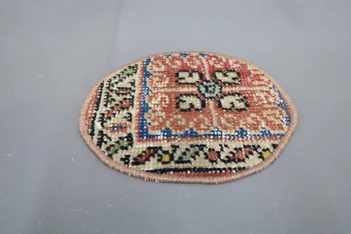 Vista 6 de Accesorio de comedor, Rug Supla, Kilim Supla, mantel individual beige, alfombra Supla de 10 x 10 pulgadas, mantel individual étnico, placa inferior
