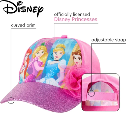 Vista 2 de Disney Girls 2 Pack Princess Baseball Hat Minnie Mouse Encanto Mirabel Princess Fancy Nancy Vampirina ToddlerGirl