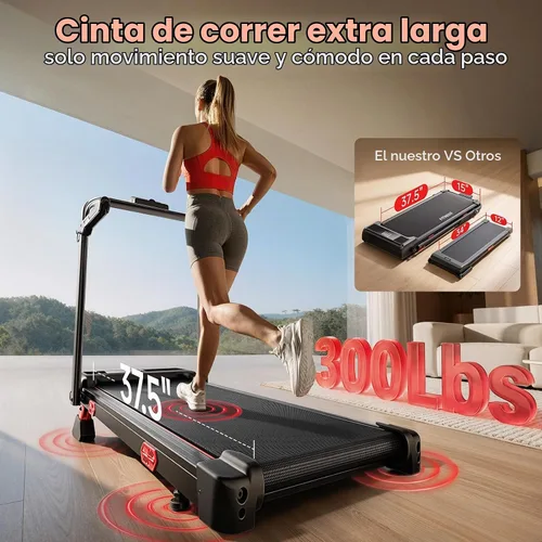 Vista 4 de RHYTHM FUN Cintas de correr para el hogar, caminadora con asas, 13%