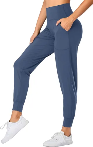 Vista 23 de Oalka - Pantalones deportivos para mujer, con cintura alta y bolsillos, para hacer deporte, yoga y entrenar