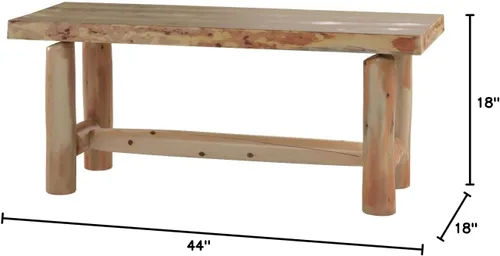 Vista 2 de Mesa de centro de troncos de borde vivo (transparente natural) - Muebles rústicos - Mesa de centro rústica de pino y cedro