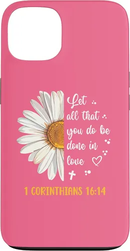 Vista 7 de Linda Daisy 1 Corinthians 16:14 Love Bible Verse for Women Case for iPhone 17