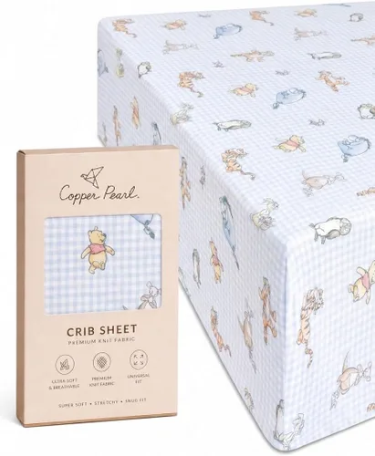 Vista 95 de Copper Pearl: Sábanas de punto prémium para cuna de bebé para niños y niñas, transpirables y suaves, sábanas ajustables para colchones estándar
