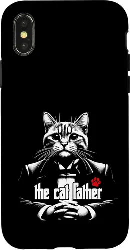 Vista 5 de The Catfather Fathersday Funny Gifts Best Birthday Cat Dad Case for iPhone 16