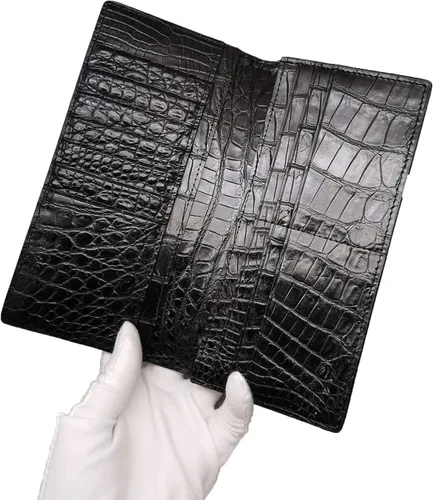 Vista 5 de Monedero largo de cuero para hombre con clip de dinero con capacidad para 13 tarjetas más billetera billetera tarjetero