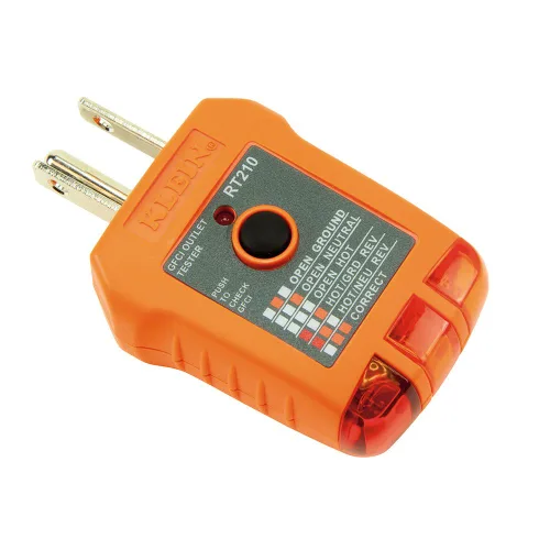 Vista 5 de Klein Tools RT210 Probador de Enchufes, Probador de Receptáculos para GFCI / Enchufes Eléctricos AC Estándar de Norteamérica, Detecta Problemas