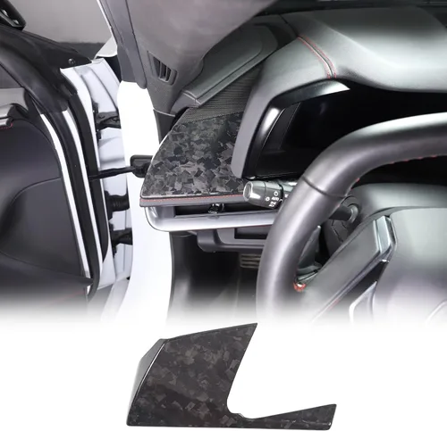 Vista 8 de Cubierta de panel lateral de consola central de fibra de carbono real compatible con Chevrolet Corvette C8 2020-2025, accesorios para panel lateral