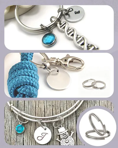 Vista 7 de Uniclife 500 mini anillos de metal de 0.236 pulgadas para joyas, collares, pulseras, aretes y adornos de manualidades