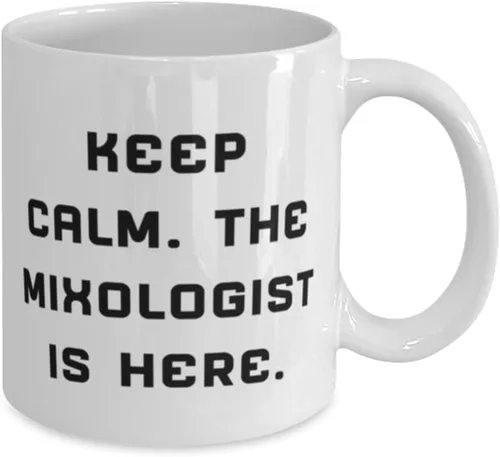 Vista 2 de Regalos brillantes de mixólogo, mantén la calma. The, Cool Birthday 11oz 15oz taza idea de regalos para colegas, regalos mixólogos de amigos