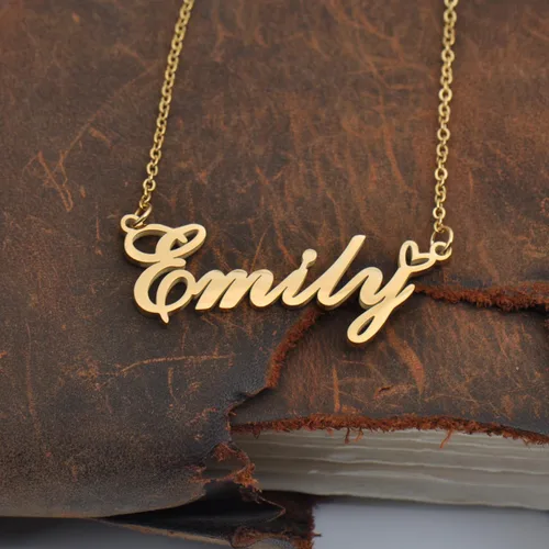 Vista 5 de Aoloshow Collar personalizado con nombre de corazón personalizado con cualquier nombre, joyería de acero inoxidable para mujer, regalo de graduación