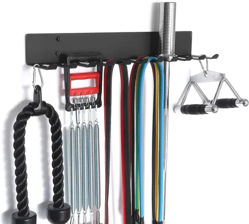 Vista 9 de Estante de almacenamiento de equipos de gimnasio multiusos para bandas de 17 pulgadas / 8 puntas