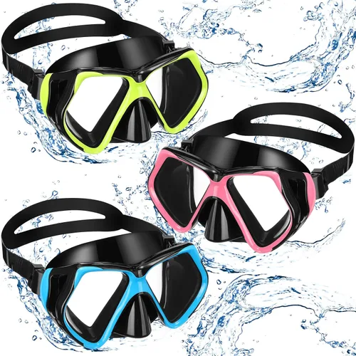 Vista 9 de Fabbay Gafas de buceo con cubierta para la nariz, gafas de natación para adultos, esnórquel, paquete de gafas de natación para jóvenes, hombres