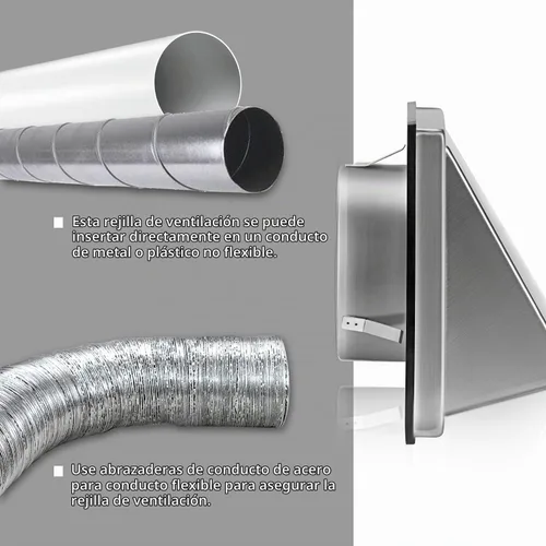 Vista 6 de FRESH SPEED - Salida de ventilación de pared externa de 4 pulgadas con solapa acolchada antirretorno