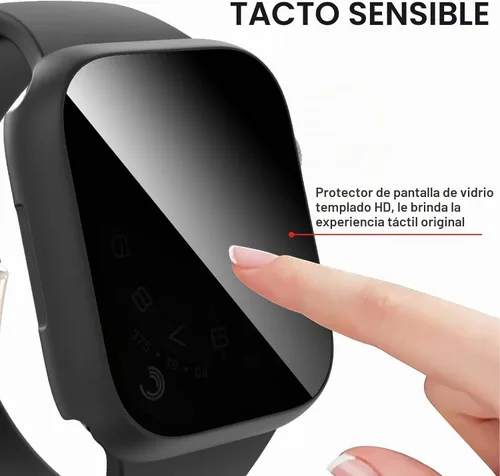 Vista 3 de Paquete de 2 fundas protectoras de pantalla para Apple Watch SE 2025 SE Series 6 5 4 SE de 40mm, protector de vidrio Anti-Espía, cubierta rígida