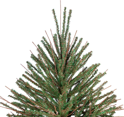 Vista 3 de Árbol de Navidad artificial mediano de dos tonos con ramita de Varsovia, 6 pies, sin iluminación