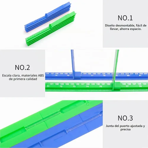 Vista 6 de Medición de altura para pared, barra de medición de altura para niños y adultos, barra de tabla de crecimiento extraíble 3D, regla de empalme Azul