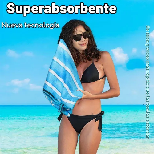 Vista 6 de Widdonen Toalla de playa de microfibra, extra grande, paquete de 2 unidades, 71 x 32 pulgadas, con bolsa de viaje