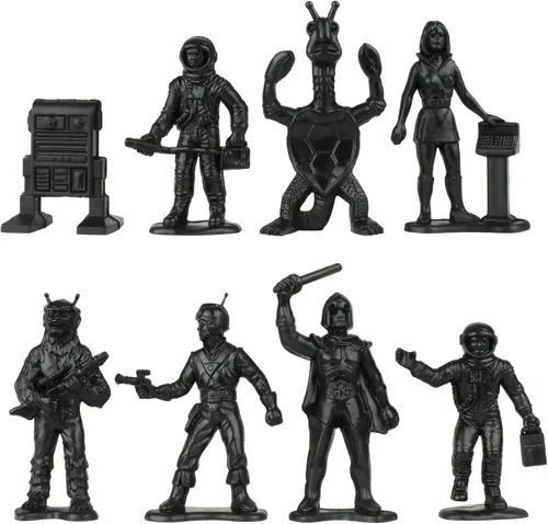 Vista 3 de TimMee Galaxy Laser Team Space Figuras – Negro vs Plata 50 piezas – Hecho en Estados Unidos